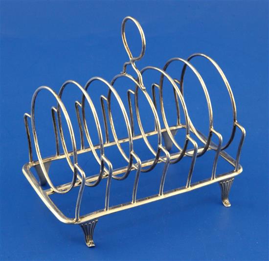 A George III silver seven bar toastrack, by William Abdy II, 5.5 oz.